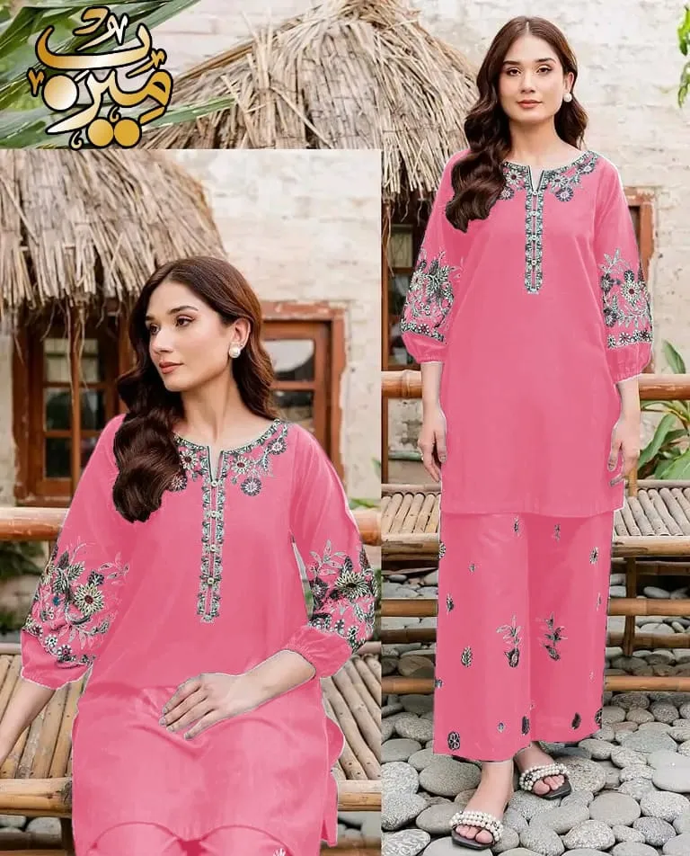 Shalwar Kameez For Girls New Style Summer -- Women Embroidered Dresses --  2Pcs Suits For Girls Cotton -- Ready To Wear -- 2 Pc Stitched Shirt &  Trouser -- Women & Ladies | Daraz.pk