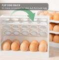 30 Grid Egg Holder For Refrigerator, 3-Layer Egg Storage Container Plastic, Egg Organizer For Kitchen Fridge And Table (White). 