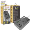 SpeedX603PU Multi Power Strip Plug Extension Board with 4 USB Ports + 3 Sockets + 1 Type C Charging Universal Travel Charging Adapter Surge Protector Speed-X 603PU POWER UNIVERSAL TRAVEL 3SOCKET+4USB+1Type-C. 