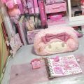 Steve Cute Melody large-capacity Plush Pencil Case Student Cosmetic Bag. 