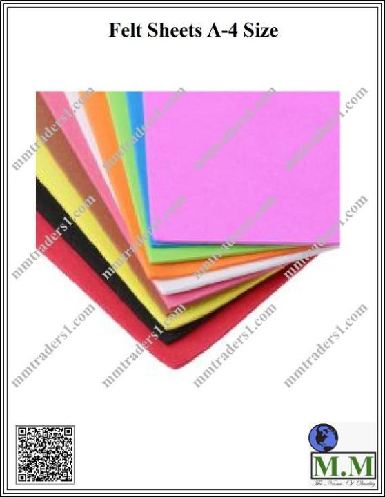 Multi Sheet Color Felt Fabric Sheets Multi Colors A4 Size (Pack of 60 Pcs) | Daraz.pk