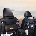 Car Back Seat Organizer PU Leather Car Back Seat Organizer Multifunctional Car Back Seat Storage with Tissue Box,Bottle, Tablet, and Umbrella Holder Pockets. 