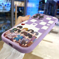Jizetin for iPhone 6 Plus 6S Plus Back Cover BTS Group Lambskin Texture PU Leather Back For Girls Boys Soft Phone Case. 