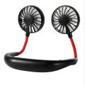 USB Rechargeable Wearable Portable  Neckband Double Fan Personal Neck Fans Accessories. 