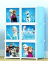 FROZEN 6 Cubic DIY (Nylone) Plastic Baby Clothes Cabinet Space Saver Organizer / Baby cupboard and Baby Hanging Wardrobe - 6 Cubes Storage Cabinet & Wardrobe For Kids With Hanging Rod. 