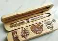 TRENDirella's Executive Wooden Pen With Engraved Your Name Photos. 