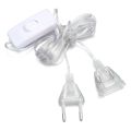 LED String Lights With Switch Transparent European Regulations Light String Extension Cord 220V Cable Extension Cord. 