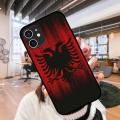 Phone Case For Apple IPhone 12 Mini 11 Pro XR X MAX SE XS 4 5 6 6S 7 8 E Plus Black Cover Funda Soft Etui Albania Flag Eagle. 
