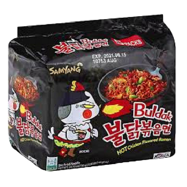 Samyang Buldak Black Pack of 5 Noodles (140gx5=700g) Instant Noodles Hot Chicken Flavour Ramen Noodles Imported Noodles Korean Noodles