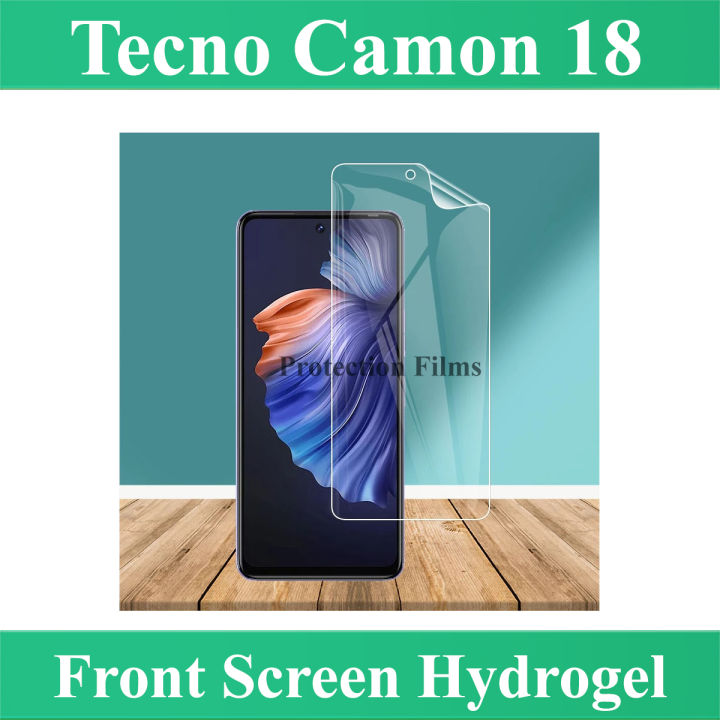 Tecno Camon 18 Front Jelly Protector Soft Film Protection TPU Hydrogel With Sides Cover For camon18 - Transparent