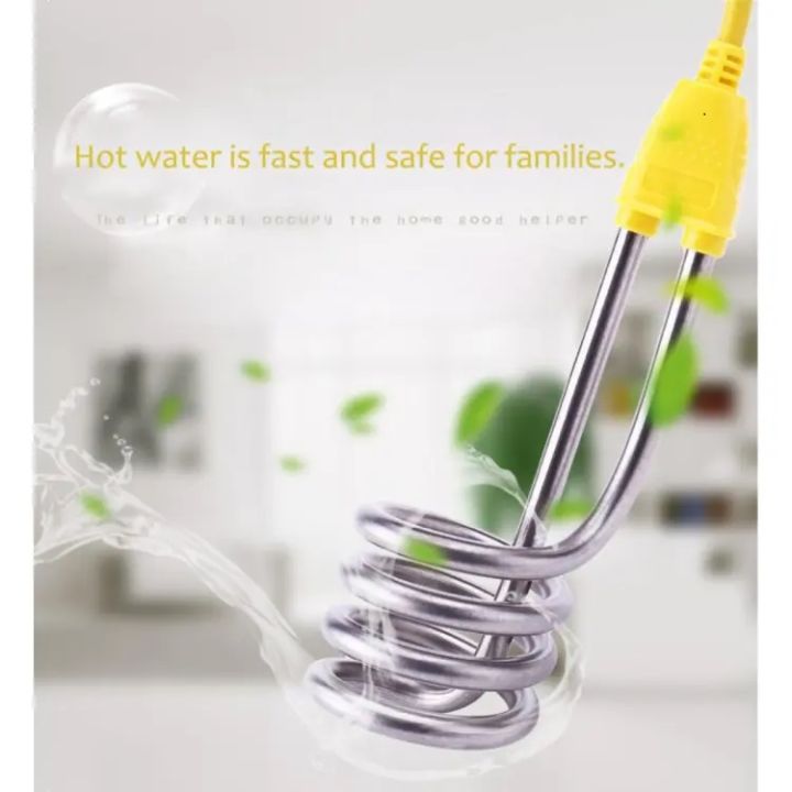 500W Electric Handheld Heater, Stainless Steel Immersion Heater Element Mini Boiler Hot Drinking Water Coffee Portable Travel Kit