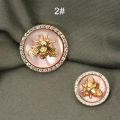 6pcs Rhinestones Diamond Decor Metal Gold BEE Buttons for Clothing Luxury Coat Cardigan Sweater Sewing Needlework accessories. 