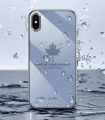 For iPhone Xs / iPhone X Back Cover + Wrist Strap Fashion Shiny Maple leaf Plating Square Bumper Phone Case Soft TPU Silicone Shockproof Protective Cover. 