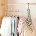 Multiple Clothes Hanger Space Saving Wardrobe Organizer with 9 Holes for Shirts and Pants. 