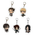 Anime Levi Ackerman Eren Jaeger Keychain Cosplay Pendant Key Chain Key Ring Men Women  Gifts. 