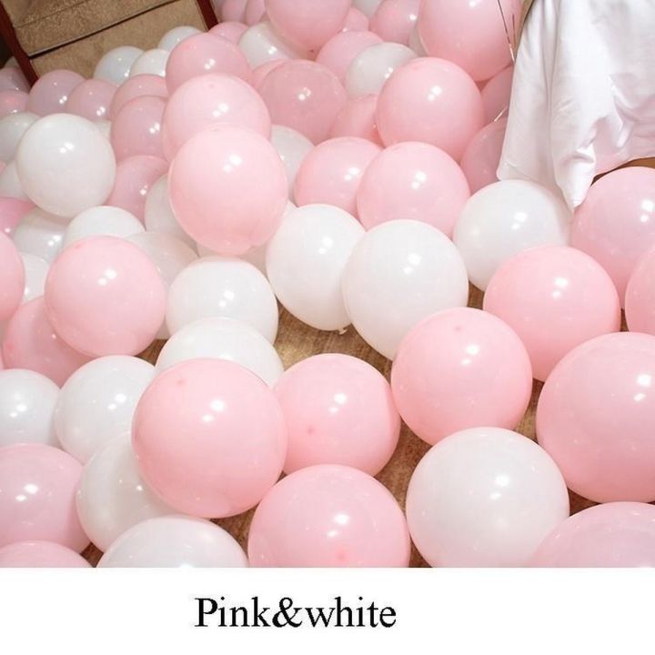 ( Excellent Quality ) 50 Piece Latex Balloons White & Pink -  Best for Birthday , Wedding , Anniversary , Engagement and Baby Shower Decoration