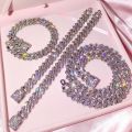 Silver Color 14mm Prong Miami Cuban Link Chain Necklace For Women Iced Out 2 Row Rhinestones Square Cuban Link Choker Jewelry Golven Toy. 