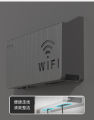 (Black) Wall-mounted router box Office Media Decor Console Wifi Wifi box Wireless storage boxes Rack Bracket Hangings Wall Shelf. 