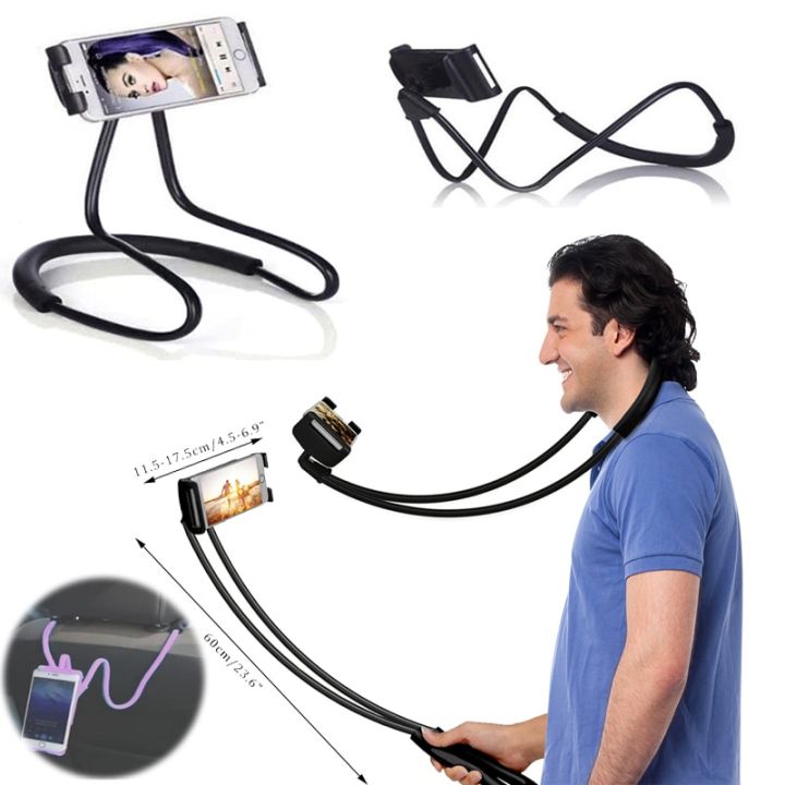 Lazy Bendable Flexible Hang Neck Phone Holder 360 Degree Rotation Mobile Stand