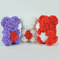 CUANFEN Rose Bear 25cm Teddy Rose Bear With Love Heart Artificial Flower For Valentine's Wedding Birthday Christmas Gift Home Decoration. 