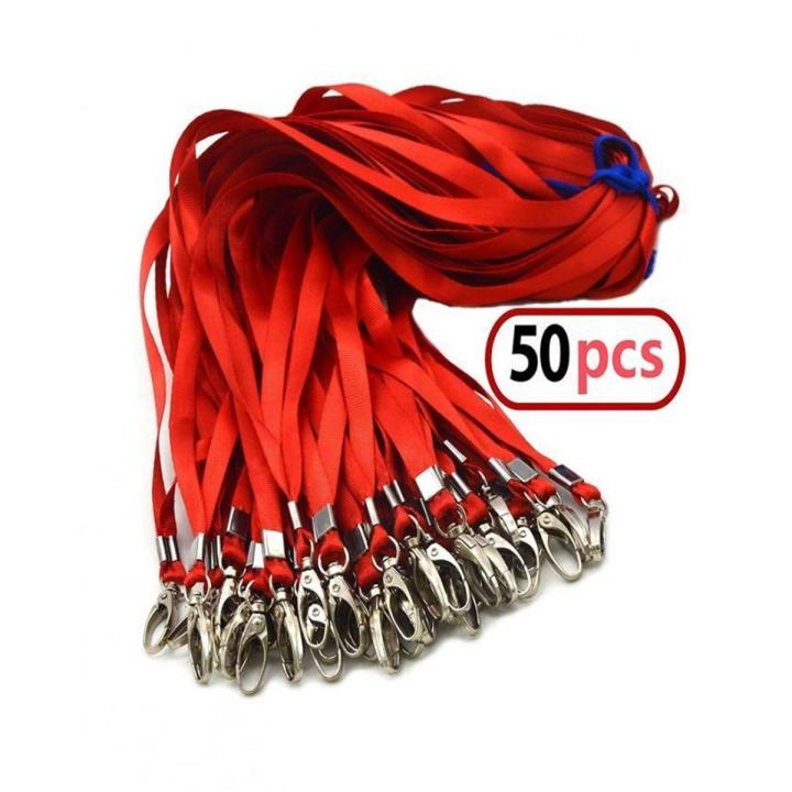 50pcs - Red Lanyards for ID Badges