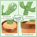 Rechargeable dancing cactus toy with 120 Songs Plush Funny Electronic Singing Dancing Cactus Shaking Cactus Lightning, Wriggle Twisting Cactus Cute Plush Toy Education Toy for Children Playing Birthday Gift and Home Decoration Kids Toy. 