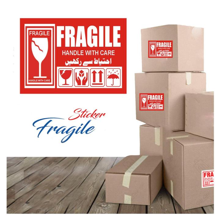 MyKitab - Fragile sticker red big size