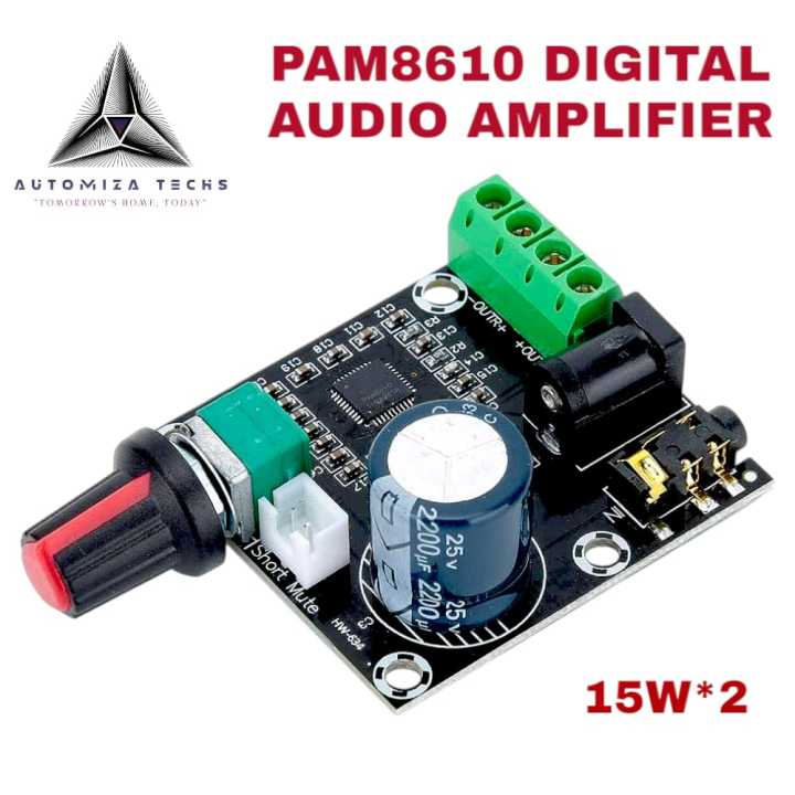 PAM8610 30WATT Dual Channel DC 12V HD Pure Digital Audio Stereo Amplifier Board HW-634 Class D HI-FI AUDIO AMPLIFIER 12V 2X15W CLASS D