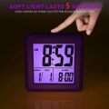 Digital Alarm Clock with Snooze LED Night Light for Bedroom,Small Desk Bedside Travel Clocks Display Time Date,Purple. 