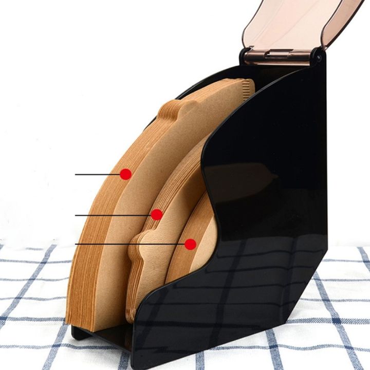 New%20V60%20Filter%20Paper%20Holder/Tapered%20Filter%20Paper%20Box%20Filtering%20Paper%20Storage%20Rack%20Stand%20Coffee%20Tools%20Dust-Proof%20With%20Cover%20-%20Image%204
