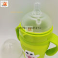 Special Wide Neck Diameter Glass Milk Bottle 240ml for Kids Babies Drip Feeder with Straw Silicone Cover Anti-fall Baby Feeding Bottle 8 fl oz. 