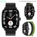 HAYLOU RS5 2.01" AMOLED Display Bluetooth Calling Sports Health Long Battery Life Smartwatch (Dual Two colorfulstrapsin silicone and woven style Strap). 