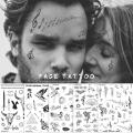 temporary face tattoos music symbols tattoo neck face hand stickers tattoo geometric letters tatoos wrist body art for boys men. 