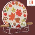 Rolling pin and board Melamine Chakla Plastic Belna wooden handle With Stainless Steel Stand. 