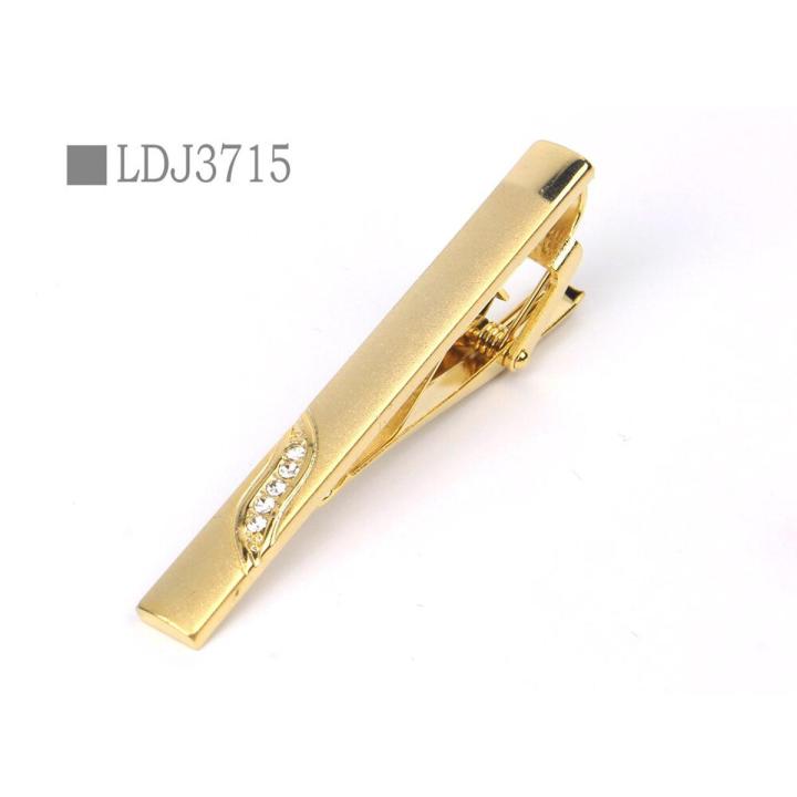 New Tie Clips Men's Metal Necktie Bar Crystal Dress Shirts Tie Pin For Wedding Ceremony Metal Gold Tie Clip Man Accessories