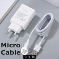 Original Vivo 18W Fast Charger Adapter - Quick Charge 3.0, Dual Engine, with Type C and Micro Data Cable. 