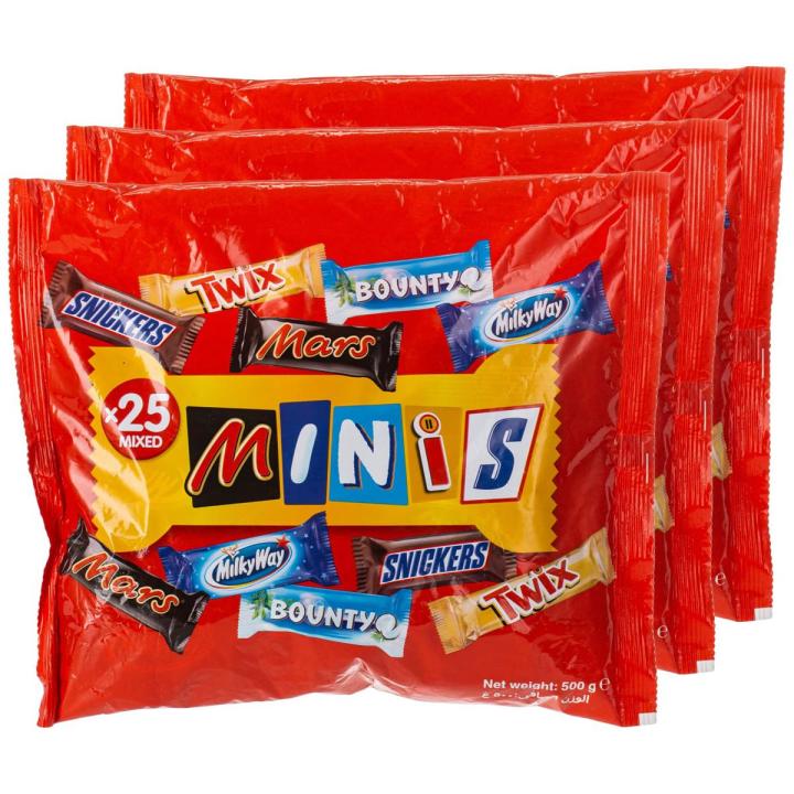 Red Pouch of Minis Mix Chocolate 500 gram (25 Pieces of 5 Different Chocolates in Pouch)