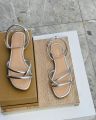 Women Fashion Luxurious New Lock Thumb Supported Casual Flat Slippers ,Sandal Perfect for Summer Wear - Comfortable and Stylish for Any Occasion Black, White, Golden, Silver, Copper. 