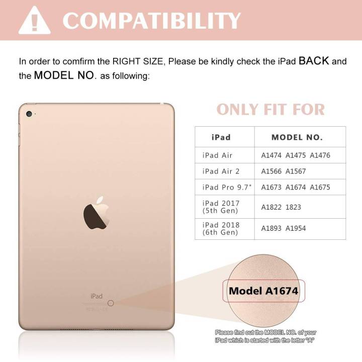 iPad Keyboard Case 9.7" 6th Generation for New iPad 2018/2017 (5th Gen) - iPad Air 2/Air 1 - Wireless Bluetooth Keyboard - Magnetic Auto Sleep/Wake (Rose Gold with White Keyboard)