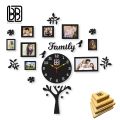 BB Bargain Bazzar Wall Clock 3D Wooden Watch DIY Design Back Light Variation Decoration HOME With Birds Numeral Quartz For Home Decor Living Room And Offices And For Gifts. 