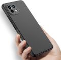 Xiaomi Mi 11 Lite Soft Silicon Matte Black Back Cover Case Airbag Antishock With Camera Protection Bump. 