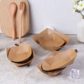 10Pcs Disposable Kraft Paper Boats Plates Trays Sushi Boat Box Food Paper Boxes. 