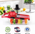 Mandoline Spring Slicer Vegetable and Fruits Cutter Meal Prep & More then 40 Thickness Adjuster 5 in 1 - Pump Brava Slicer and Dicer - Multifunctional High Quality ABS Vegetable & Fruit Slicer - Precision Slicing Made Effortless.. 