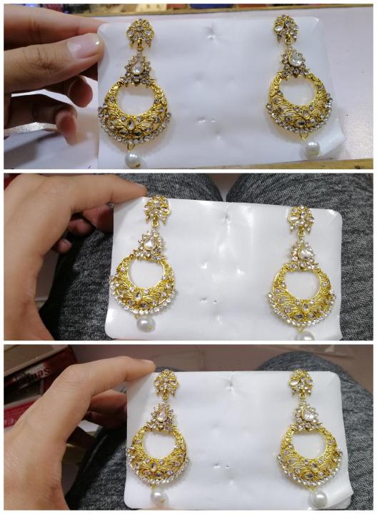 Indian earrings gold palated 1carat