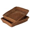 Rattan Basket - Hand-Woven Storage Basket Rattan Storage Tray Wicker Baskets Bread Fruit Food Breakfast Display Box Home Decoration - Round, Oval and Rectangle - KitchenCo. 