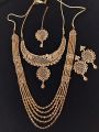 PREMIUM QUALITY MATTE GOLD FINISH BRIDAL JEWELLERY SET FOR WOMEN. 