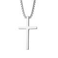 Cross-border European and American new titanium steel cross necklace men's trendy and versatile stainless steel cross pendant sweater chain accessories. 