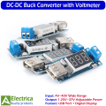 DC-DC Step Down Buck Converter Module with Adjustable Voltage, LED Voltmeter Display, USB Charger Port for Arduino, Robotics, DIY Electronics & Power Supply Projects by Electrica. 