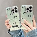 【Ready stock+COD】Korean Ins Mint Green Bow Unique Laser Phone Case for IPhone 15 14 13 Pro Max 12 11 Pro Max for IPhone 11 12 13 14 15 Pro Capa. 