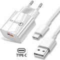 Fast Charger USB EU Wall Mobile Phone Charger For Xiaomi POCO X3 NFC M3 10T lite 10 9 Redmi 9 Note 9 8 Pro Type C Charger Cable. 